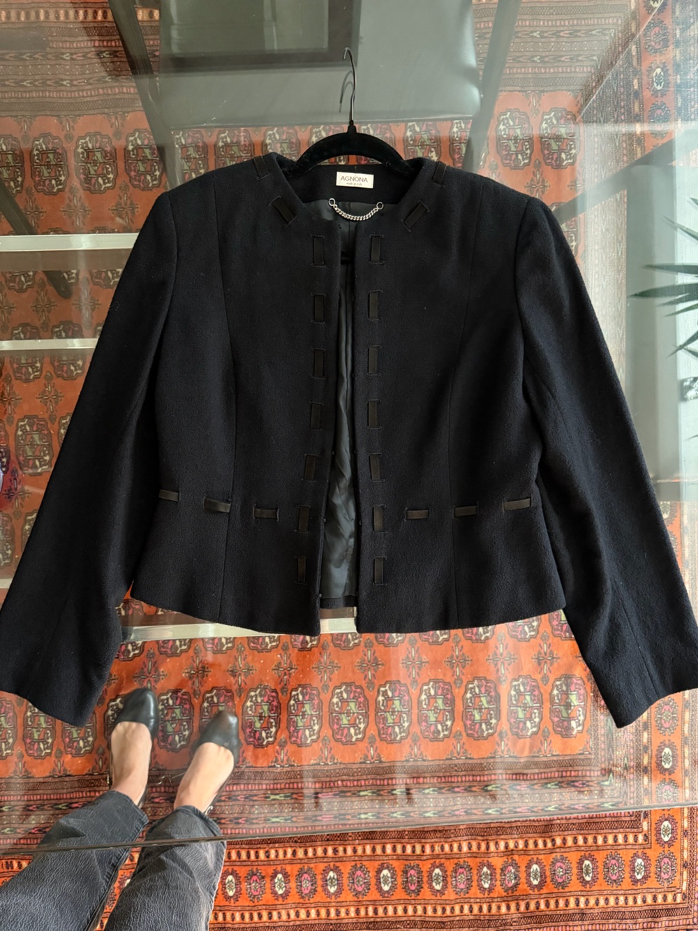 Vintage AGNONA Silk Wool Suede Laced Jacket Blazer